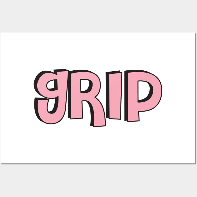 Film Crew On Set - Grip - Pink Text - Front Wall Art by LaLunaWinters